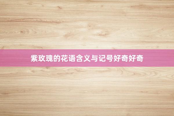 紫玫瑰的花语含义与记号好奇好奇