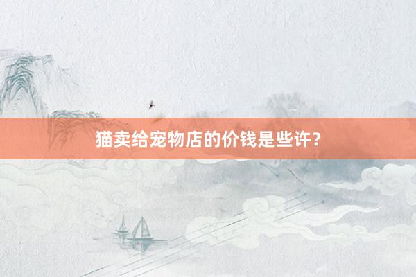 猫卖给宠物店的价钱是些许？